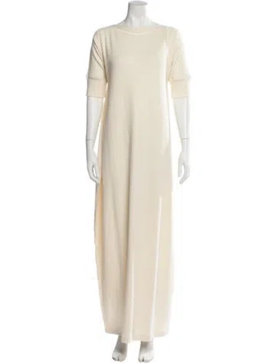 Pre-owned Jil Sander Bateau Neckline Long Dress In Neutral