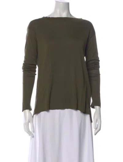 Pre-owned Jil Sander Bateau Neckline Long Sleeve Top In Green