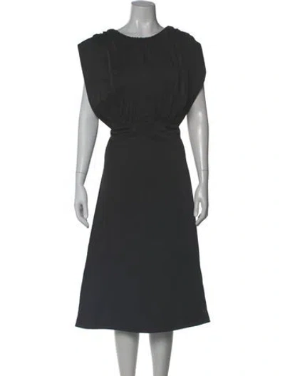 Pre-owned Jil Sander Bateau Neckline Midi Length Dress In Gray