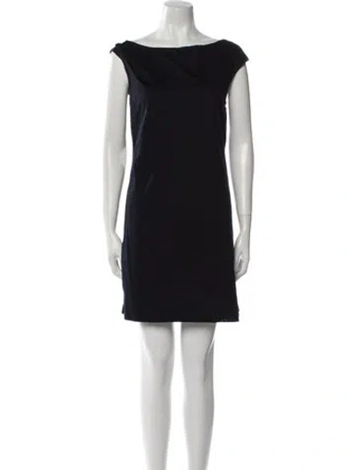 Pre-owned Jil Sander Bateau Neckline Mini Dress In Black