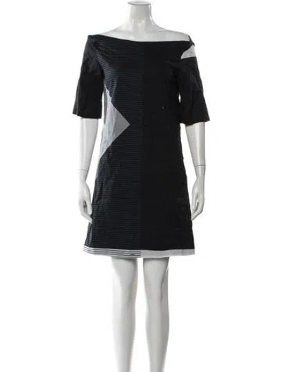 Pre-owned Jil Sander Bateau Neckline Mini Dress In Black