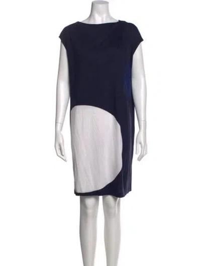 Pre-owned Jil Sander Bateau Neckline Mini Dress In Blue