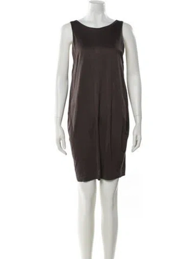 Pre-owned Jil Sander Bateau Neckline Mini Dress In Brown