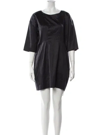 Pre-owned Jil Sander Bateau Neckline Mini Dress In Gray