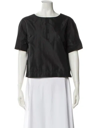 Pre-owned Jil Sander Bateau Neckline Short Sleeve Top In Gray