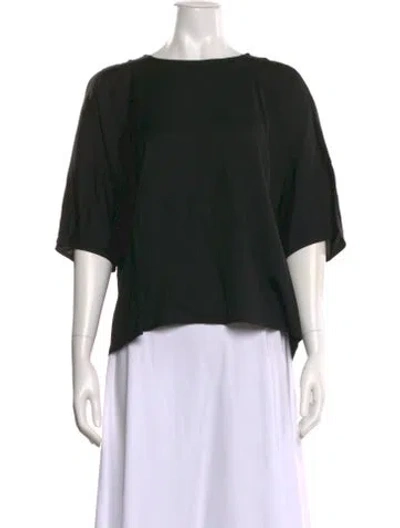 Pre-owned Jil Sander Bateau Neckline Three-quarter Sleeve Blouse In Black