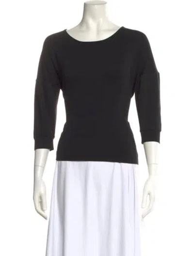 Pre-owned Jil Sander Bateau Neckline Three-quarter Sleeve Top In Black