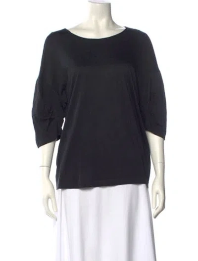 Pre-owned Jil Sander Bateau Neckline Three-quarter Sleeve T-shirt In Black