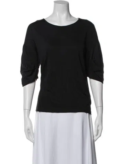 Pre-owned Jil Sander Bateau Neckline Three-quarter Sleeve T-shirt In Black