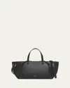 Jil Sander Bateau Small Calfskin Tote Bag In Black