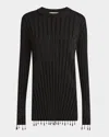 Jil Sander Beaded Crewneck Sweater In Ink