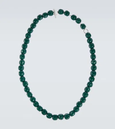 Jil Sander Beaded Necklace In Green