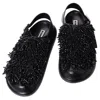 Jil Sander Beaded Platform Sandals In Black