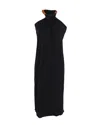 Jil Sander Beaded Strap Halter Dress In Black Cotton In Black