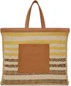 Jil Sander Beige & Yellow Striped Tote In 715 - Sunflower
