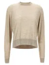 Jil Sander Asymmetrical Mesh Sweaters And Cardigans In Beige