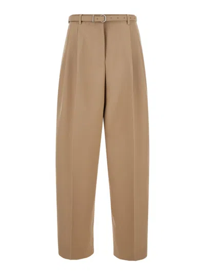 JIL SANDER BEIGE BELTED PANTS