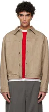 Jil Sander Long-sleeved Denim Jacket In Brown