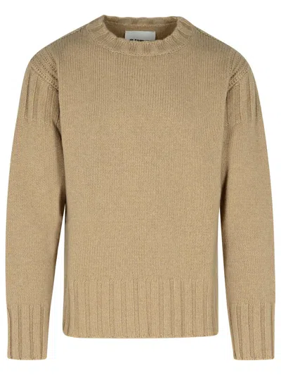 Jil Sander Beige Cashmere Sweater In Green