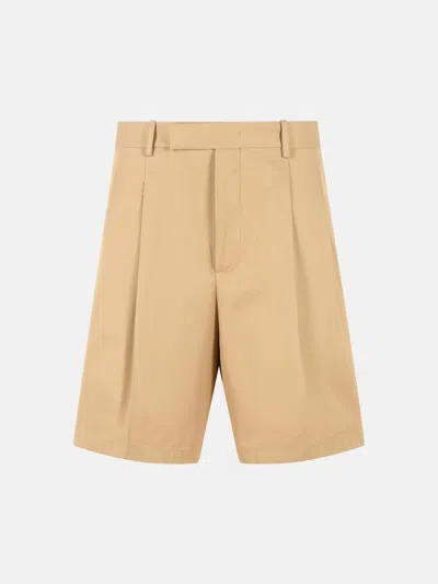 Jil Sander Beige Cotton Bermuda Shorts In Neutral