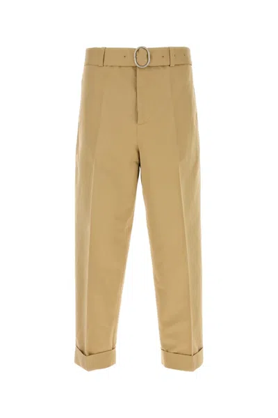 JIL SANDER JIL SANDER BEIGE COTTON BLEND PANT