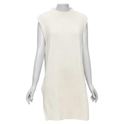 Pre-owned Jil Sander Beige Cotton Cashmere Silk Knit Sweater Dress Vest S In Brown