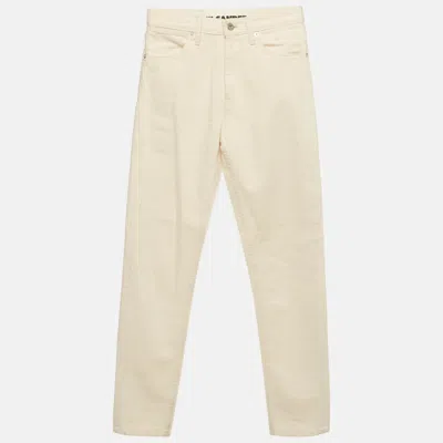 Pre-owned Jil Sander Beige Cotton Drill Jeans S/waist 25" In Sand