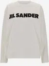 Jil Sander Cropped Long-sleeved Top With Minimalist Design And Logo In White