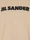 Jil Sander Beige Crewneck T-shirt With Maxi Logo Lettering On The Front