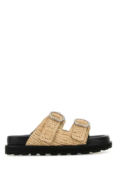 Jil Sander Beige Crochet Slippers