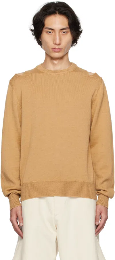 Jil Sander Beige Cutout Sweater In 226 - Hazel