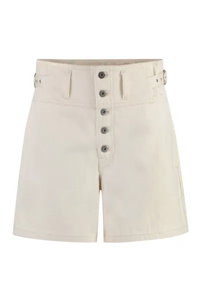 Jil Sander Beige Denim Shorts With Pockets For Women In Tan
