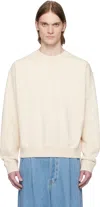Jil Sander Beige Embroidered Logo Sweatshirt In Neutral