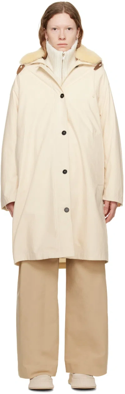 Jil Sander Beige Hooded Parka In 280 Open Beige