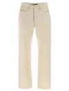 Jil Sander Japanese Denim Jeans With Rivet Accents In Beige