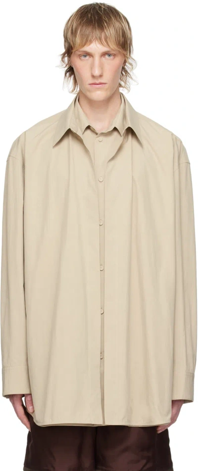 Jil Sander Beige Layered Shirt In 052 Powder Green