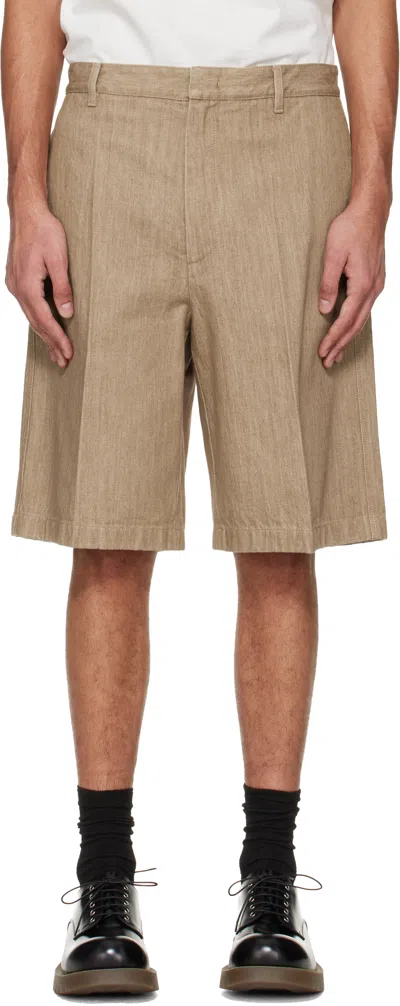 Jil Sander Beige Lightweight Denim Shorts In Neutral