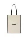 Jil Sander Beige Canvas Shopping Bag In White