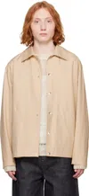 Jil Sander Beige Logo Jacket In 236 Dark Sand