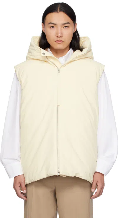Jil Sander Beige Medium Fill Down Vest In 279 Light Beige