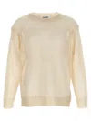Jil Sander Mesh Net Knitwear Ribbed Finish In Beige