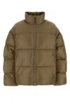 Jil Sander Insulated Nylon Down Outerwear With High Collar In Brown