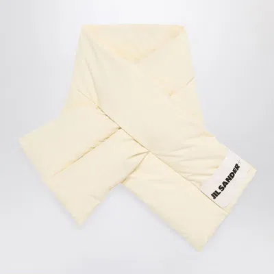 Jil Sander Beige Padded Scarf With Logo In Neutral