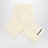 Jil Sander Logo-patch Padded Scarf In Cream