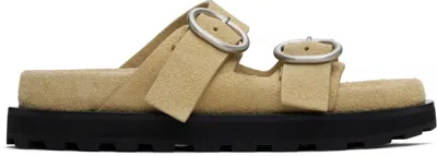 Jil Sander Beige Pin-buckle Sandals In 217 Barley
