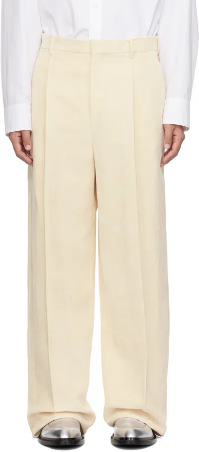 Jil Sander Beige Pleated Trousers In 279 Dune