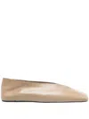 Jil Sander Sandy-colored Leather Ballet Flats In Neutrals