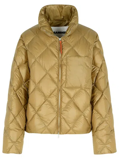 JIL SANDER BEIGE POLYAMIDE DOWN JACKET