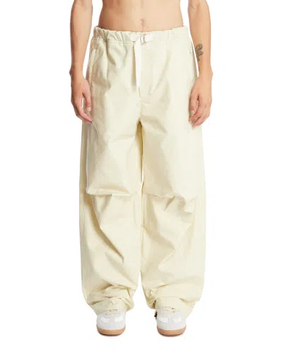 Jil Sander Beige Relaxed Cotton Trousers In White