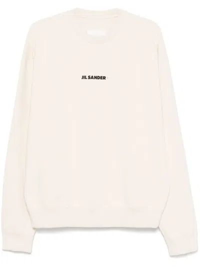 Jil Sander Beige Relaxed-fit Sweatshirt With Design